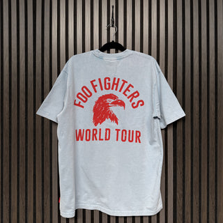 Foo Fighters Unplugged T-Shirt: Eagle World Tour (Light Blue) (Back Print)