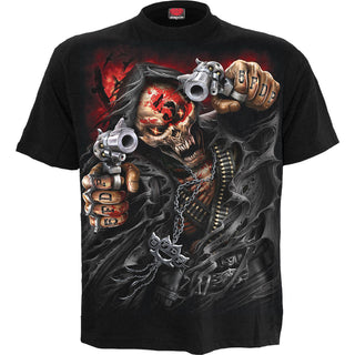 Five Finger Death Punch T-Shirt: Assassin (Black) (Back Print)