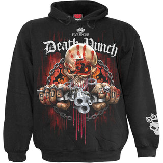 Five Finger Death Punch Pullover Hoodie: Assassin (Black) (Back & Sleeve Print)