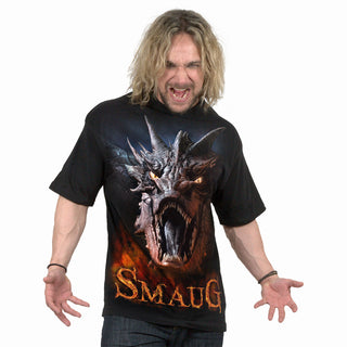 The Hobbit T-Shirt: Smaug (Black) (Back Print)