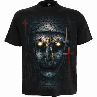 The Nun T-Shirt: Skull Illusion (Black) (Back Print)