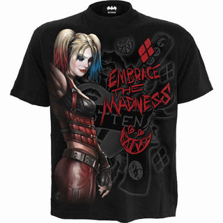 DC Comics T-Shirt: Batman Harley Quinn Embrace Madness (Black)