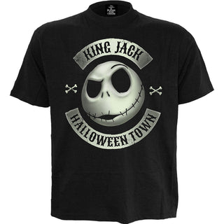 The Nightmare Before Christmas T-Shirt: Jack Crest (Glow) (Black)