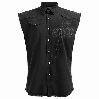 AC/DC  Worker Shirt: Back In Black Torn (Black) (Back Print)