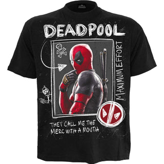 Marvel Comics T-Shirt: Deadpool Wolverine Sketches (Black) (Back Print)