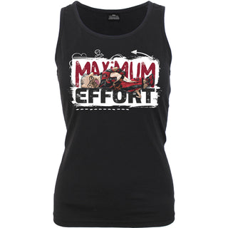 Marvel Comics Ladies Razor Back Vest T-Shirt: Deadpool - Maximum Effort (Black)