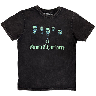 Good Charlotte Stone Wash T-Shirt: Generation Rx Skulls (Black)