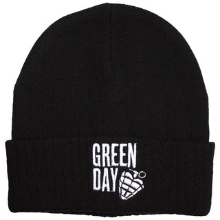 Green Day Unisex Beanie Hat: Stacked Logo & Grenade