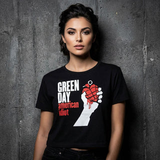 Green Day Ladies Crop Top: American Idiot