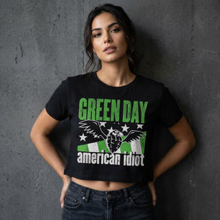 Green Day Ladies Crop Top: American Idiot Wings