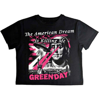 Green Day Ladies Crop Top: American Dream