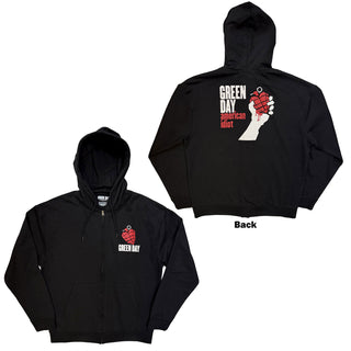 Green Day Zipped Hoodie: American Idiot (Back Print)