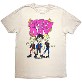 Green Day T-Shirt: Walking Zombies (Sand)