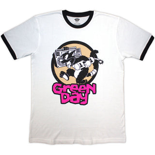 Green Day Ringer T-Shirt: Revolution TNT (White)