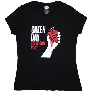 Green Day Ladies Slim Fit T-Shirt: American Idiot