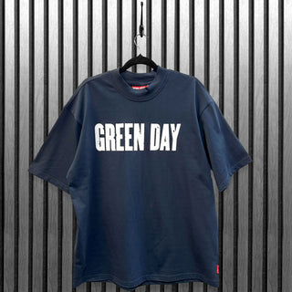 Green Day Unplugged T-Shirt: American Idiot Grenade (Navy Blue) (Back Print)