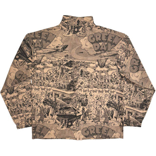 Green Day Zip Jacket: Dookie All Over Print (Brown) (Back Print)