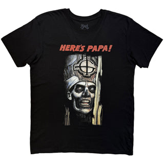 Ghost Unisex T-Shirt: Here's Papa (Black) (Back Print)