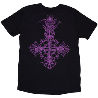 Ghost T-Shirt: Metal Logo & Purple Grucifix (Black) (Back Print)