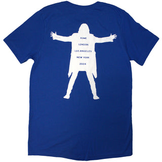 David Gilmour Unisex T-Shirt: Luck & Strange Logo (Blue) (Back Print & Ex-Tour)