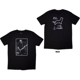 David Gilmour Unisex T-Shirt: Luck & Strange Black Cat Strat (Black) (Back Print & Ex-Tour)