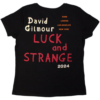 David Gilmour Ladies T-Shirt: Luck & Strange Stage Shot (Black) (Back Print & Ex-Tour)