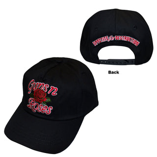Guns N' Roses Baseball Cap: Appetite for Destruction Rose (Black) (Back Print)