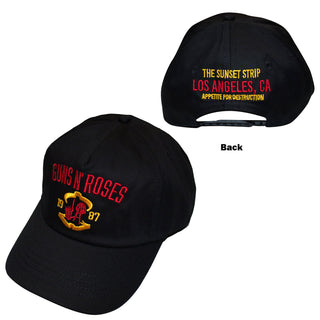 Guns N' Roses Baseball Cap: Sunset Strip '87 (Black) (Back Print)