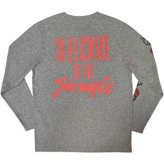 Guns N' Roses Unisex Long Sleeve T-Shirt: Splatter Seal (Grey) (Back & Sleeve print)