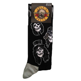 Guns N' Roses Ankle Socks: Skulls Band Monochrome