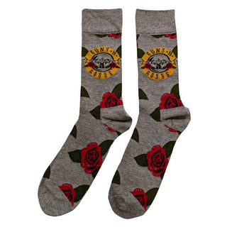 Guns N' Roses Unisex Ankle Socks: Bullet Roses (Grey) (UK Size 4 - 7)
