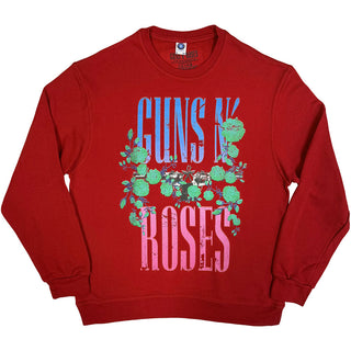 Guns N' Roses Sweatshirt: Guns & Vine (Red) (Oversized)
