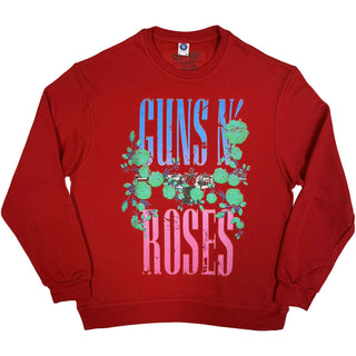 Guns N' Roses Sweatshirt: Guns & Vine (Red) (Oversized)