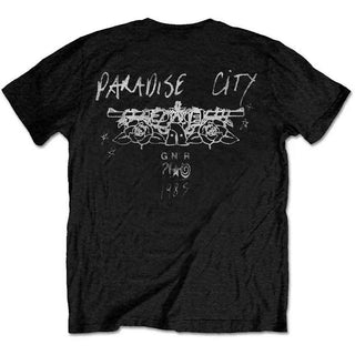 Guns N' Roses Unisex T-Shirt: Paradise City Stars (Black) (Back Print)