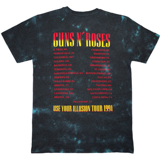 Guns N' Roses Unisex T-Shirt: UYI Tour '91 (Black) (Back Print & Wash Collection)