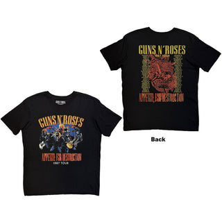 Guns N' Roses T-Shirt: Skeleton 1987 Tour (Black) (Back Print)