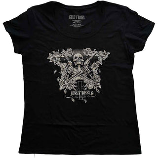 Guns N' Roses Ladies Slim Fit T-Shirt: Skeleton Guns