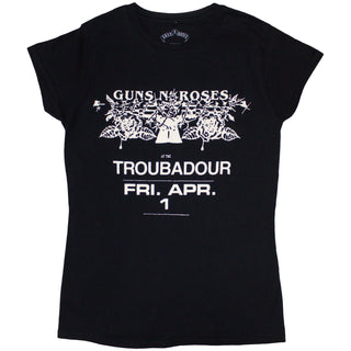 Guns N' Roses Ladies Slim Fit T-Shirt: Troubadour Flyer