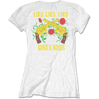 Guns N' Roses Ladies Slim Fit T-Shirt: Lies, Lies, Lies (Back Print)