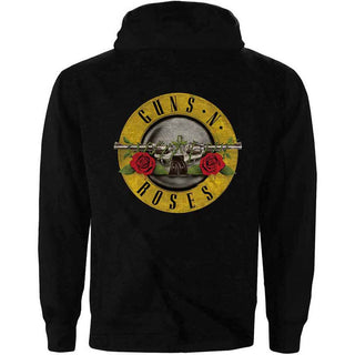 Guns N' Roses Zipped Hoodie: Classic Logo (Back Print)