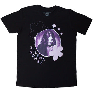 Selena Gomez T-Shirt: Purple Floral (Black)