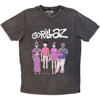 Gorillaz Stone Wash T-Shirt: Cracker Island Standing (Charcoal Grey)
