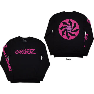 Gorillaz Unisex Sweatshirt: Craker Island Pazuzu Spiral (Back & Sleeve Print)