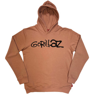 Gorillaz Unplugged Pullover Hoodie: Group Circle Rise (Pink) (Back Print)