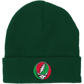 Grateful Dead Beanie Hat: Steal Your Face Red/Green (Green)