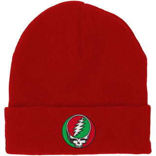 Grateful Dead Beanie Hat: Steal Your Face Red/Green (Red)