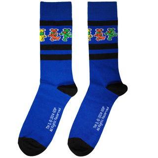 Grateful Dead Unisex Ankle Socks: Dancing Bears Stripe (Blue) (UK Size 6 - 11)