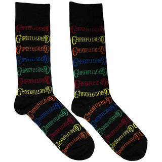 Grateful Dead Unisex Ankle Socks: Coloured Logos Pattern