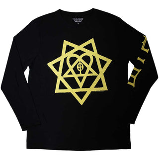 HIM Unisex Long Sleeve T-Shirt: Heartagram Honeycomb (Sleeve Print)