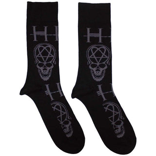 HIM Unisex Ankle Socks: Heartagram Skull